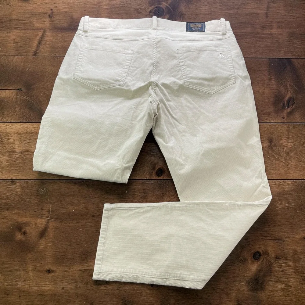 Bundle 2 Brooks Brothers Slim Fit Corduroy Pants Blue Cream Mens 38x30 Stretch